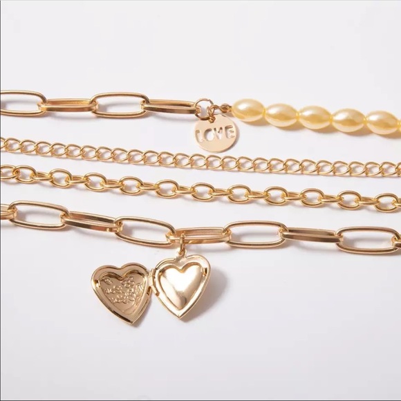 Trendy Gold Chunky Necklace Statement - Picture 3 of 4